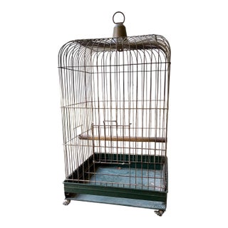 19th C. Antique Brass Footed Birdcage With Claw Feet – Sculptural Statement Piece ✨ For Sale