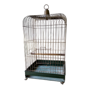 19th C. Antique Brass Footed Birdcage With Claw Feet – Sculptural Statement Piece ✨