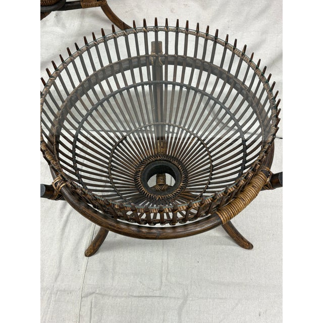 Wood 1950s Pair of Franco Albini "Fish Trap" Tables With Original Glass For Sale - Image 7 of 8