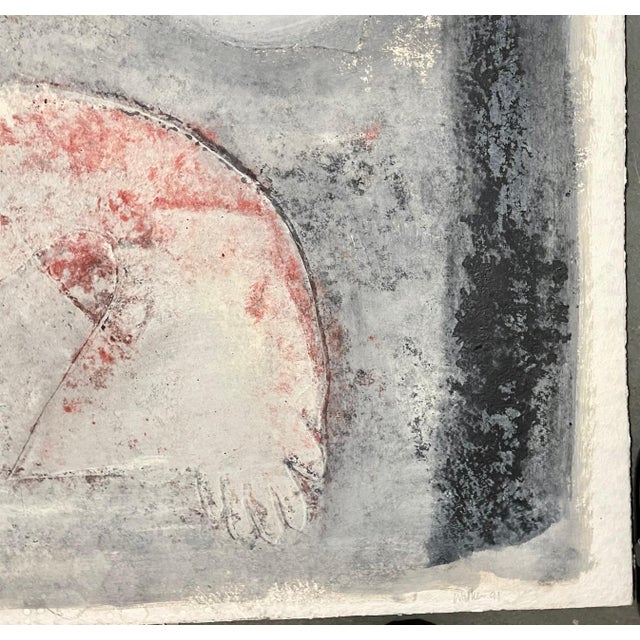 John Walker, Large 3D Cast Paper Abstract Oil Monoprint Unique Monotype Painting John Walker, 1991 For Sale - Image 4 of 18