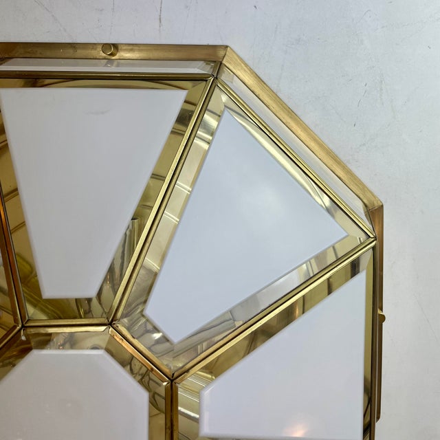 Hollywood Regency Brass Ceiling Lamp from Deknudt, Belgium, 1980s For Sale - Image 11 of 18