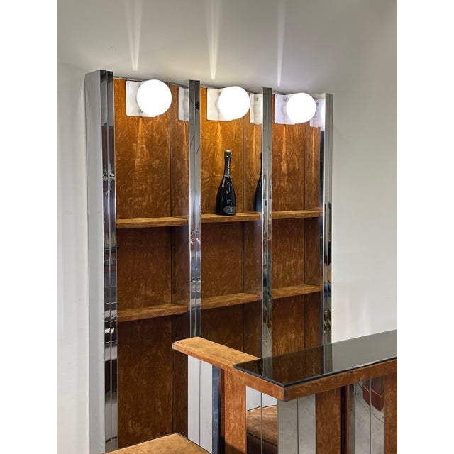 1970s Vintage Steel Bar Cabinet and Stools, 1970s, Set of 4 For Sale - Image 5 of 18