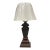 Rustic European Custom Cast Iron Table Lamp With New Paper Shade For Sale