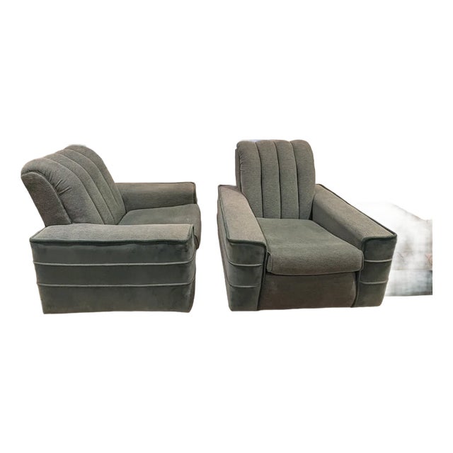 Mid 20th Century Pair of Art Deco Style Club Chairs For Sale