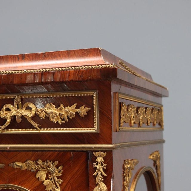 Wood Antique Bookcase in Violet Wood and Bronze, 1800s For Sale - Image 7 of 14