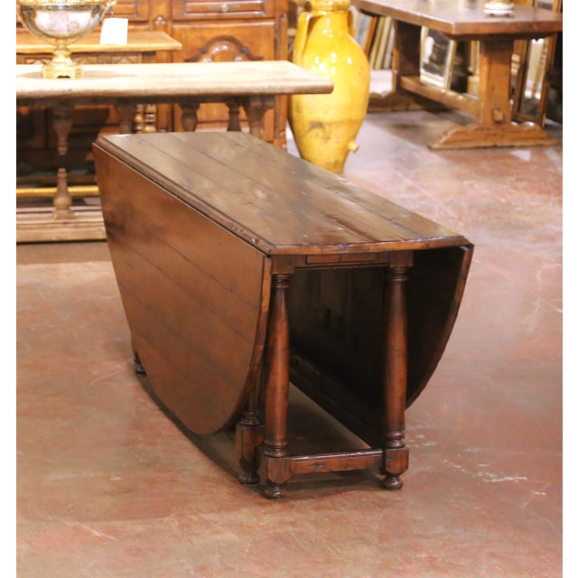 Late 20th Century Guy Chaddock Country Oak Drop-Leaf Gate Leg Dining Table For Sale - Image 13 of 18