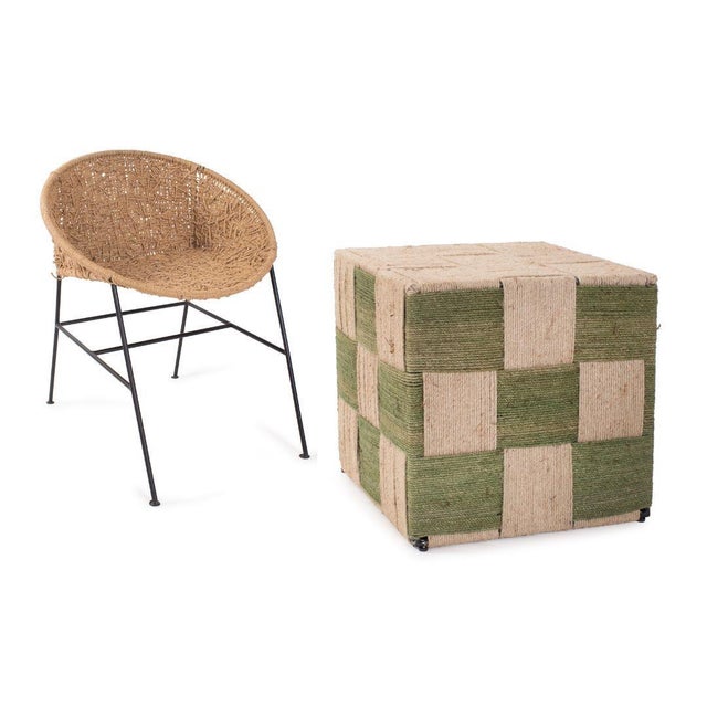 Metal Escobedo Scoop Jute Chair For Sale - Image 7 of 10