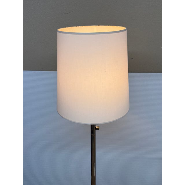 Chrome Plated Traditional Floor Lamp With Drum Shade For Sale In San Francisco - Image 6 of 12
