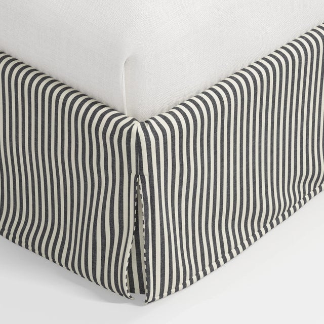 Cloth & Company Stoffer Home x Cloth & Company Maura Slipcover Bed in Jane Stripe Carbon - California King For Sale - Image 4 of 6