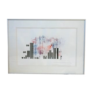 1989 "Variations Wx-5y" Abstract Mixed-Media Drawing by Lawrence Volk, Framed For Sale