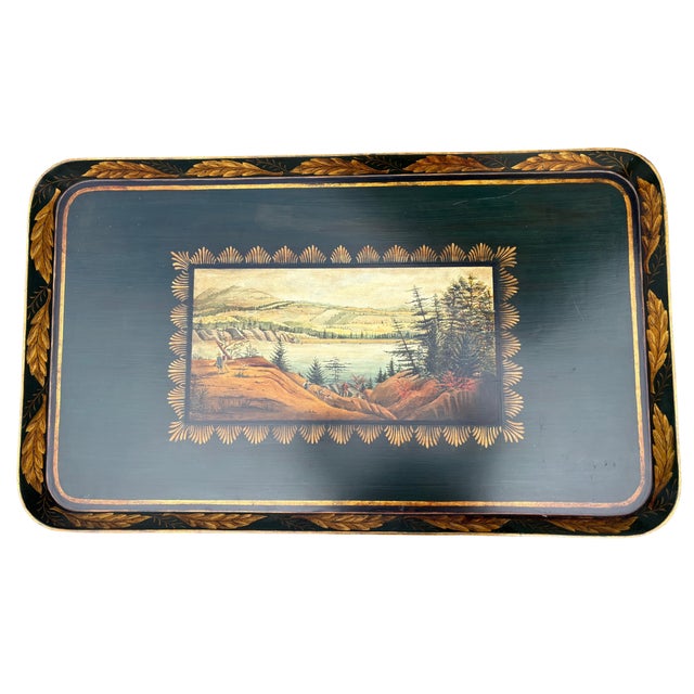 Traditional Vintage Painted Tray Coffee Table For Sale - Image 3 of 6