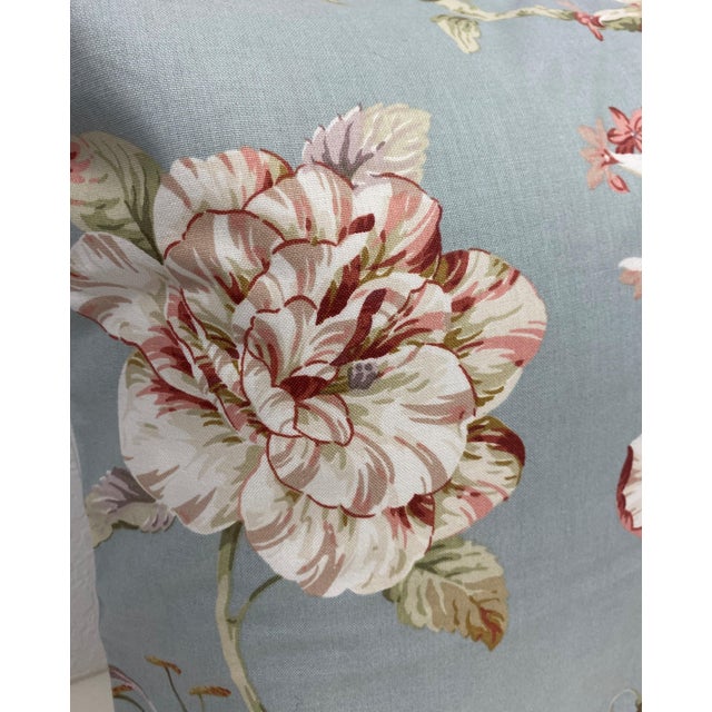 Pair of 22" Square Pillows With Vintage Inspired Lilly, Carnation & Japanese Magnolia Floral Print - Made in UK. This pair...