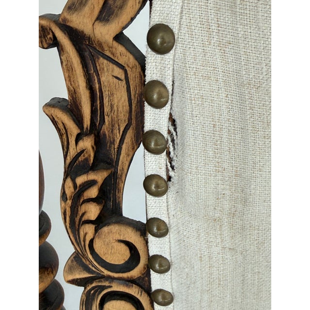 1990s Vintage Pair , Borroque/Renaissance Revival,high Back Dining or Accent Chairs For Sale - Image 5 of 6
