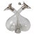 Circa 1907 Early English Arts & Crafts Hand Blown Crystal With Sterling Silver Vinegar & Oil Bottles For Sale