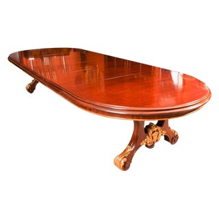 Victorian Mahogany Twin Base Extending Dining Table, 19th Century For Sale