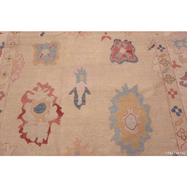 2020s Colorful Bold Modern Turkish Oushak Design Area Rug For Sale - Image 5 of 5