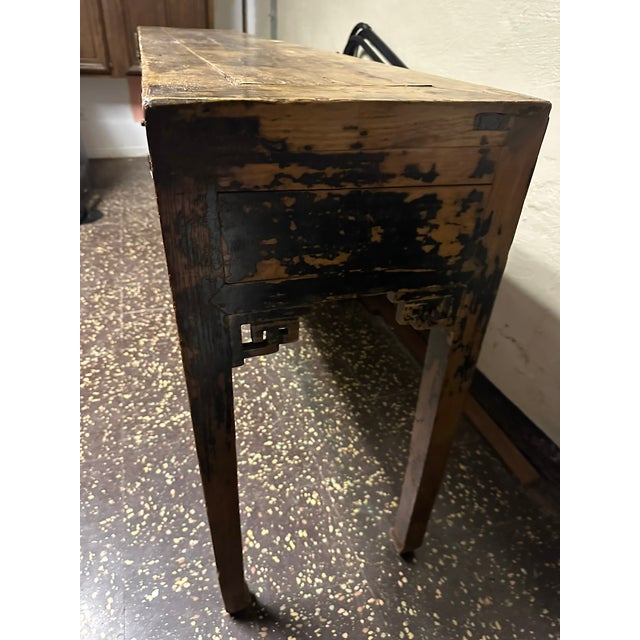 Traditional Middle Qing Dynasty Locust Wood Console Table, China via Golden Triangle Chicago For Sale - Image 3 of 8
