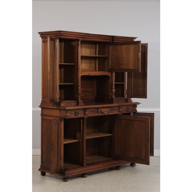 Antique French Renaissance Walnut Cabinet Hutch For Sale In Philadelphia - Image 6 of 18
