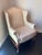 Champagne Sam Moore Vintage Ivory Leather Chair Ottoman 2pc For Sale - Image 8 of 10