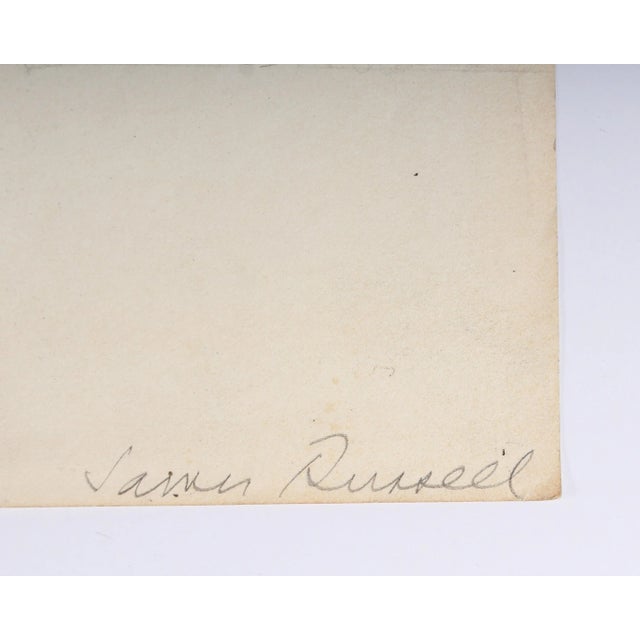 Mid 20th Century James Spencer Russell Signed Graphite Drawing For Sale - Image 5 of 10