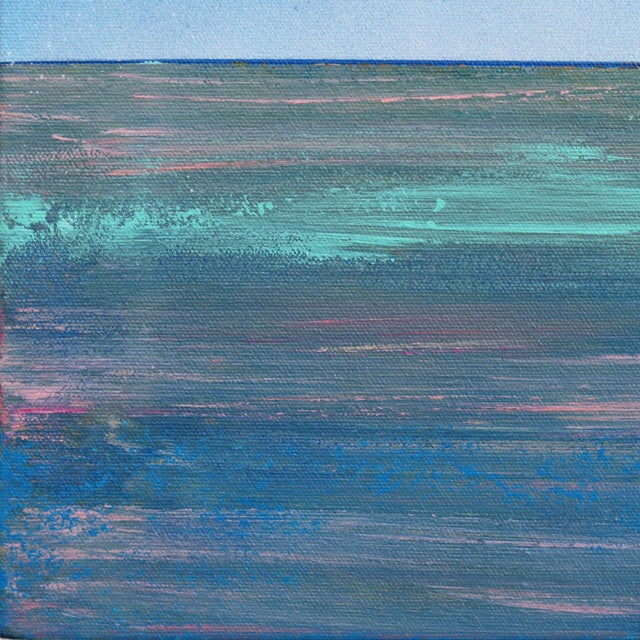 Twilight Hue - Original Blue Beach Scene Still Life Acrylic Painting on Canvas by Kathleen Keifer For Sale In Los Angeles - Image 6 of 9