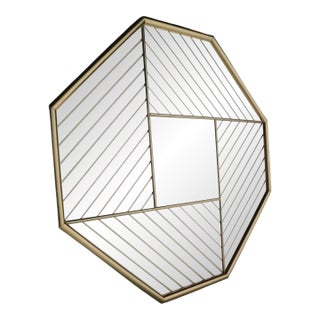 Groovy 1980's Octagonal Wall Mirror For Sale