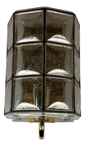 German Glass and Metal Wall Lamp from Glashütte Limburg, 1960s-1970s