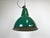 Industrial Green Enamel Factory Lamp with Cast Iron Top, 1960s For Sale - Image 9 of 17