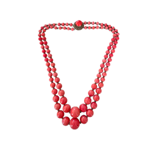Vintage Boho Glass Beaded Hollywood Glam Necklace