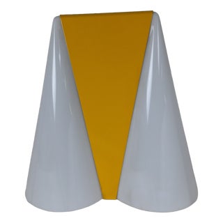 Wall Lamp in Yellow Iron and White Acryllic Glass with Two Lights, 1960s For Sale
