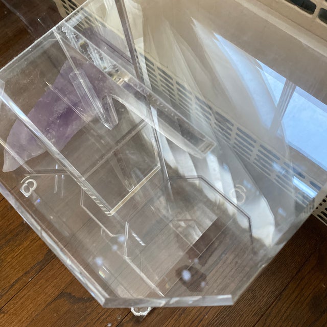 Vintage Late 20th Century Lucite Multi-Tiered Plant Stand For Sale - Image 4 of 5