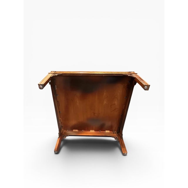 1980s Baker Furniture Chippendale Style Mahogany & Parquetry Square Coffee Table For Sale In Boston - Image 6 of 13