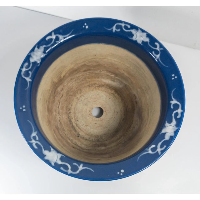 Blue Early 20th Century Chinese Blue and White Pate-Sur-Pate Jardiniere Planter For Sale - Image 8 of 15