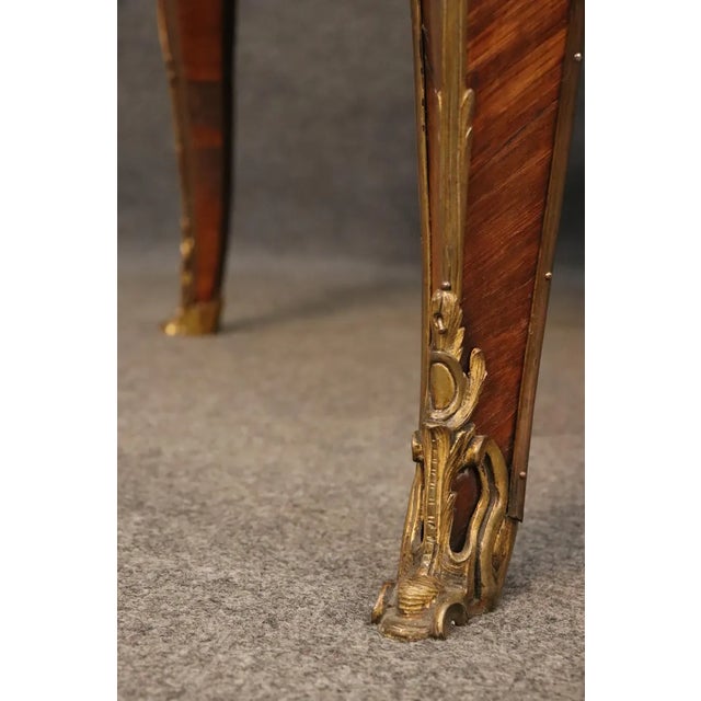 Monumental 19th Century Louis XV Style Bronze Ormolu Mounted Leather Top Bureau Plat For Sale - Image 9 of 9