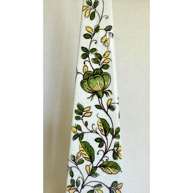 Ceramic Mid 20th C. Italian Majolica Ceramic Hand-Painted Obelisk For Sale - Image 7 of 10