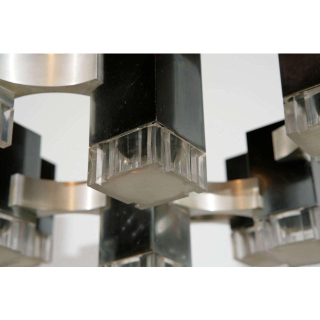 1970s Sciolari Nickel and Aluminum Pendant Fixture For Sale In Los Angeles - Image 6 of 8