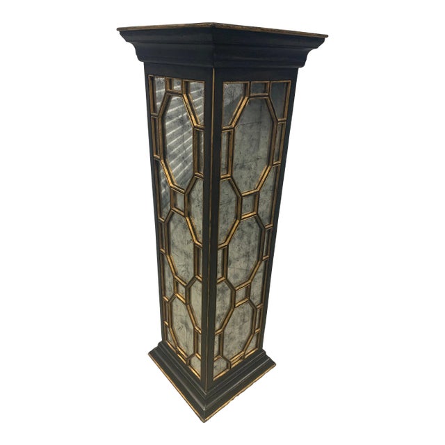 Late 20th Century Églomisé Pagoda Style Pedestal For Sale