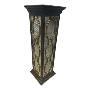 Late 20th Century Églomisé Pagoda Style Pedestal
