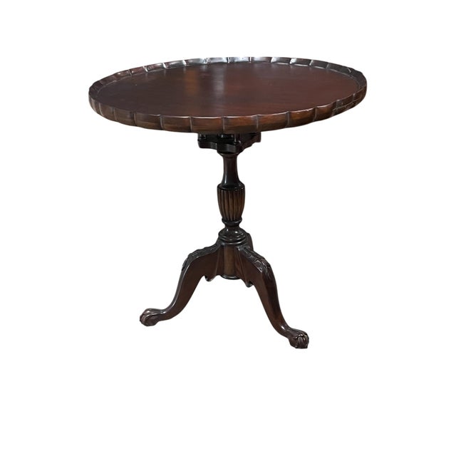 Chippendale Chippendale Ball & Claw Mahogany Tilt Top Pie Crust Table For Sale - Image 3 of 14