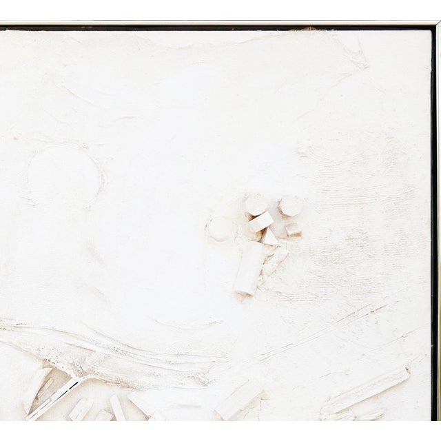 Sculpture Materials Juan Sanchez-Juarez Modern Abstract Monochromatic White Assemblage Construction Sculpture on Canvas, Late 20th Century For Sale - Image 7 of 12