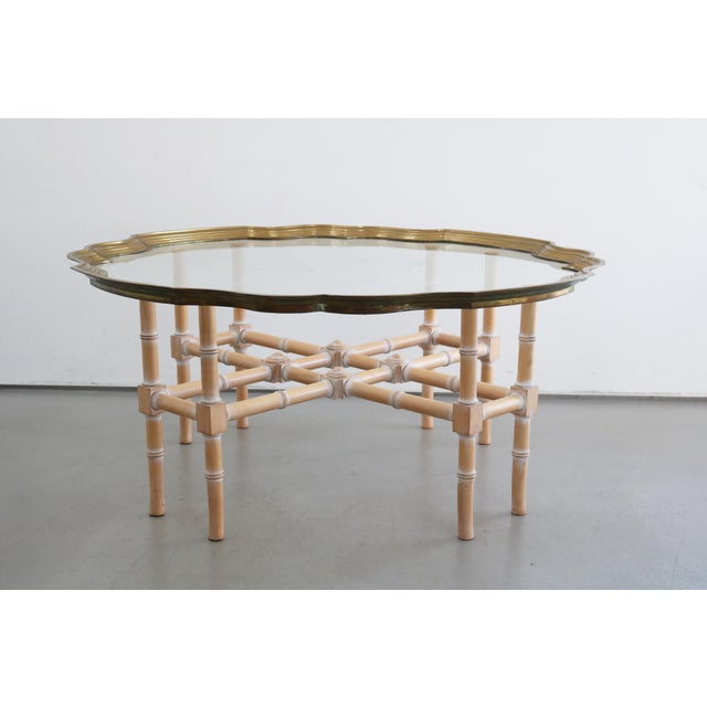 Boho Chic Coffee Table in Bamboo and Brass by Lysberg Hansen & Therp, Denmark, 1970s For Sale - Image 3 of 9