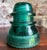 Antique Hemingray 42 Vintage Aqua Blue Glass Telephone Telegraph Insulator For Sale - Image 4 of 6