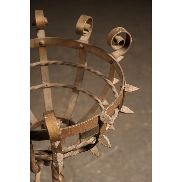 Late 19th Century Gothic Revival Wrought Iron Jardinière Stand For Sale - Image 4 of 7