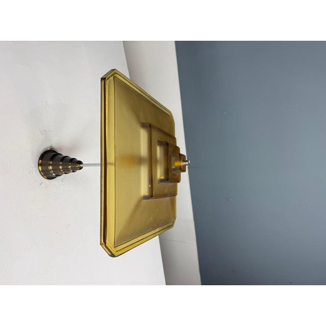 Art Deco Verrerie Dart Amber Molded Glass Pendant Light by Degue, France, 1930 For Sale - Image 18 of 18