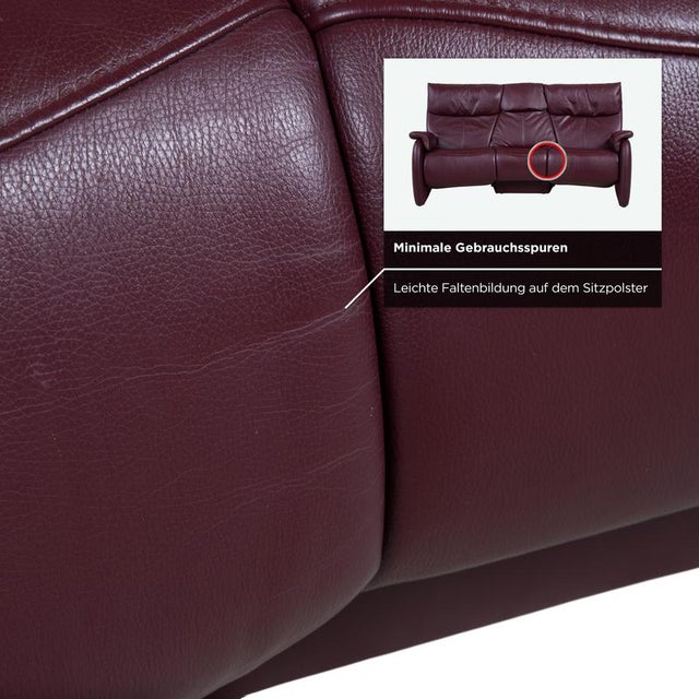 Trapez Leather Three-Seater Red Manual Function Himolla Sofa For Sale - Image 11 of 17