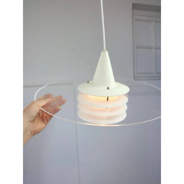 Scandinavian Duett Acrylic Glass and Metal Pendant Lamp from Landskrona Sweden, 1990s For Sale - Image 5 of 18