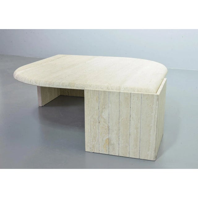 1970s Travertine Coffee Table with Floating Faceted Top from Roche Bobois, 1970s For Sale - Image 5 of 18