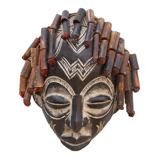 Carved African Guro Dream Weaver Mask For Sale
