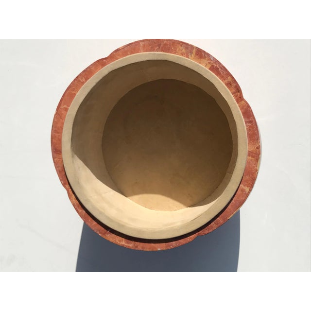 Red Pumpkin Shape Tessellated Stone Storage Box For Sale - Image 8 of 9