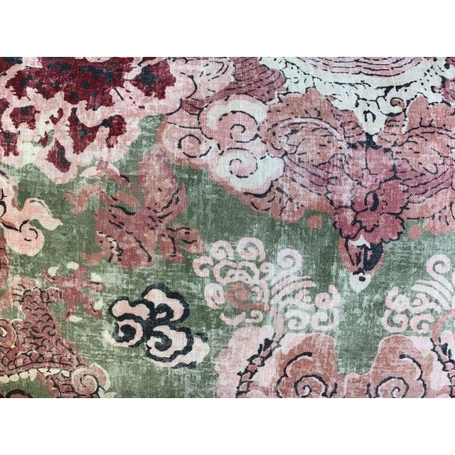 Green Pair of Custom Chinoiserie Printed Pillows For Sale - Image 8 of 8